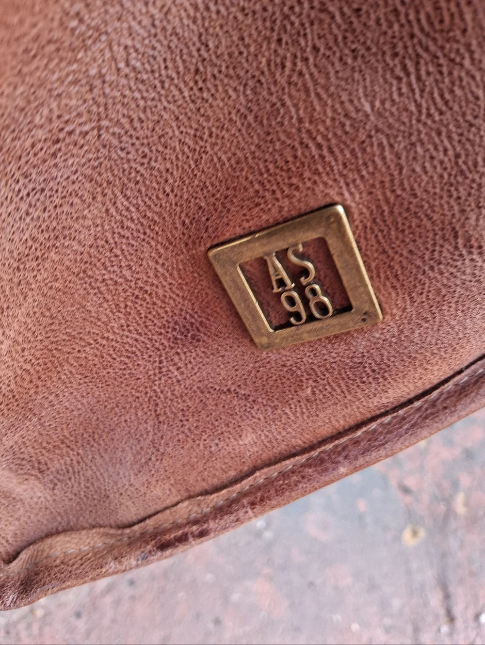 Brown Leather A.S.98 Tote Bag, Unisex